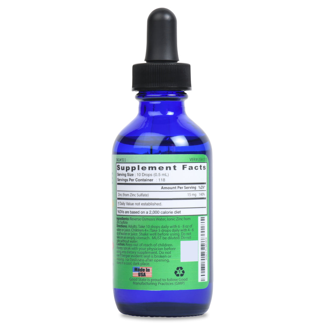 Ultra Concentrate Liquid Ionic Zinc Supplement | Glass Bottle