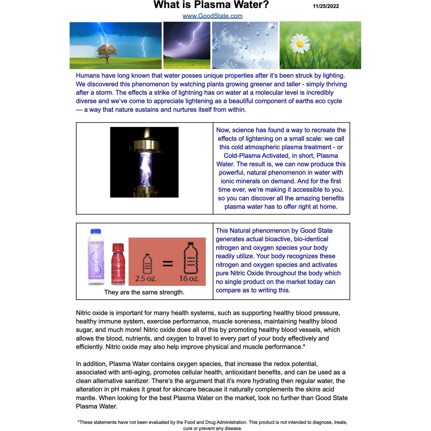 Ionic Plasma Water SHOT | Cold-Plasma | 2.5 oz. | Nitric Oxide | Plasma-Activated Water (PAW) | Lemon Flavored